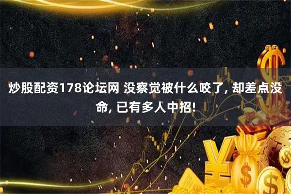 炒股配资178论坛网 没察觉被什么咬了, 却差点没命, 已有多人中招!